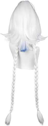 XiongXiongLe Mualani Long Silver White Blue Wig for Women Cosplay GenshinImpact Natlan Mualani Costumes Hair Wig + Wig Cap for Adult Cos Anime Game Party Halloween Christmas(Mualani) in Kuwait