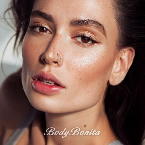 Bodybonita G23 Titanium أنف حلقات الأطواق - AB/قوس قزح/CLAL CZ الأنف الثقب 16/18/20G حلقات الحاجز الغضروفية حلزوني روك Tragus Lebe أقراط الجسم المجوهر in Kuwait