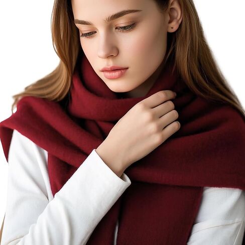 Wool Scarf for Men and Women, Elegant Lightweight Wool Wrap Shawl, Unisex Warm Winter Womens Mens Scarves in Saudi Arabia