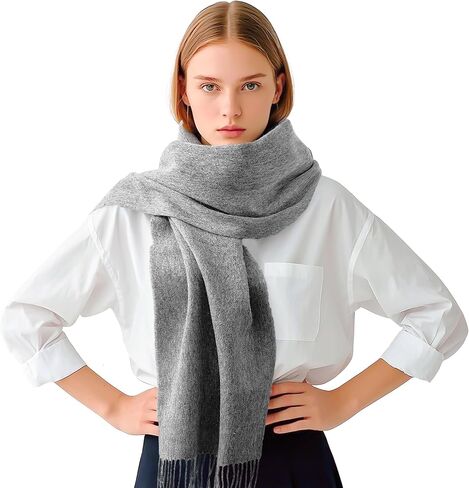 Wool Scarf for Men and Women, Elegant Lightweight Wool Wrap Shawl, Unisex Warm Winter Womens Mens Scarves in Saudi Arabia