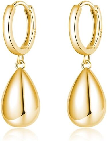 SLUYNZ 925 Sterling Silver Teardrop Dangle Earrings for Women Teens Waterdrop Dangle Earrings Drop Chunky Earrings in Saudi Arabia