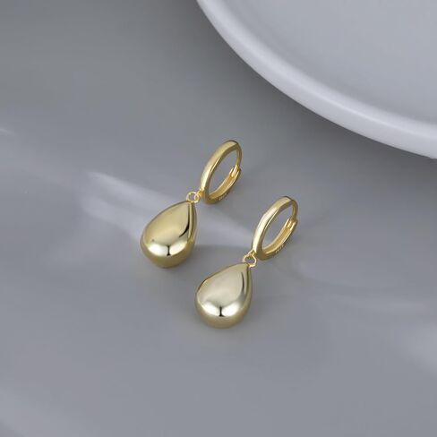 SLUYNZ 925 Sterling Silver Teardrop Dangle Earrings for Women Teens Waterdrop Dangle Earrings Drop Chunky Earrings in Saudi Arabia
