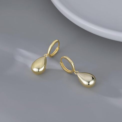 SLUYNZ 925 Sterling Silver Teardrop Dangle Earrings for Women Teens Waterdrop Dangle Earrings Drop Chunky Earrings in Saudi Arabia