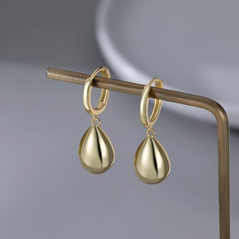SLUYNZ 925 Sterling Silver Teardrop Dangle Earrings for Women Teens Waterdrop Dangle Earrings Drop Chunky Earrings in Saudi Arabia