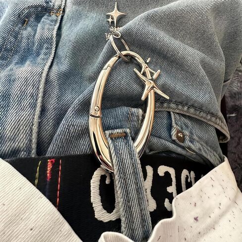 y2k لطيف النجمة carabiner سلسلة مفاتيح حلقة حزام حلقة المقطع النجوم النجوم شاق carabiner clasp snap hook buckle buckle buckle in Kuwait