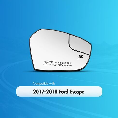 متوافق مع Ford Escape Passenger Side Mirror 2017 2018 - زجاج مرآة للمنظر الأيمن مع لوحة دعم ، ساخنة in Kuwait