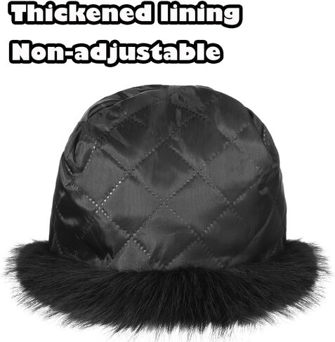 Women Winter Faux Rabbit Fur Trimmed Cloche Hat with Scarf Set Furry Warm Beanie Collar Scarf Set for Ladies in Kuwait