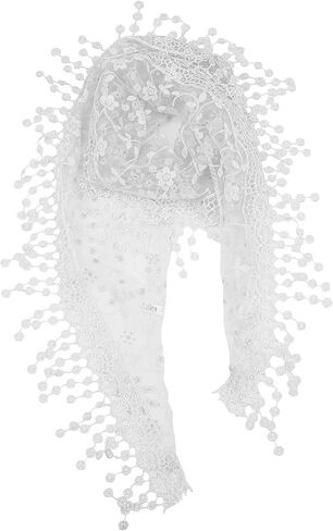 Triangle Lace Scarf for Women Mantilla Veil Tulle Lace Headscarf Lightweight Fashion in Saudi Arabia