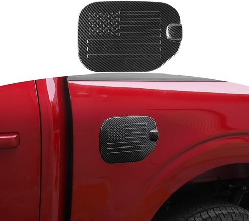 for F150 Gas Cap Cover Fuel Tank Door Trim for Ford F150 2021 up Black Carbon Fiber Grain Exterior Accessories 1pcs in Kuwait