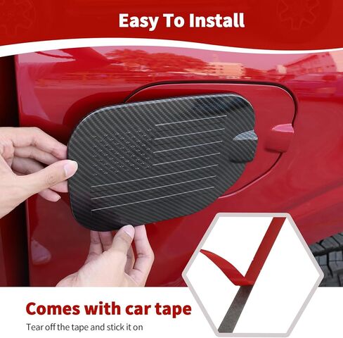 for F150 Gas Cap Cover Fuel Tank Door Trim for Ford F150 2021 up Black Carbon Fiber Grain Exterior Accessories 1pcs in Kuwait