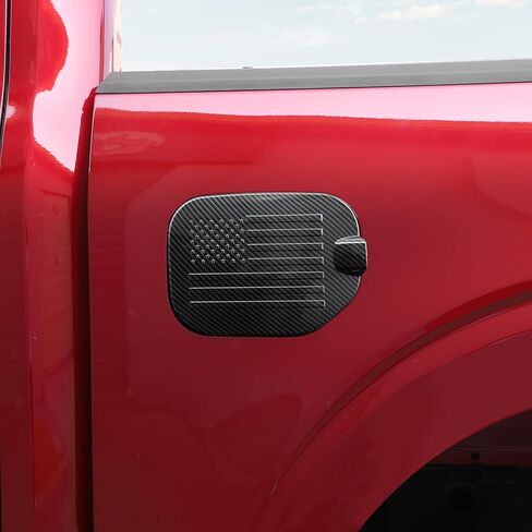 for F150 Gas Cap Cover Fuel Tank Door Trim for Ford F150 2021 up Black Carbon Fiber Grain Exterior Accessories 1pcs in Kuwait
