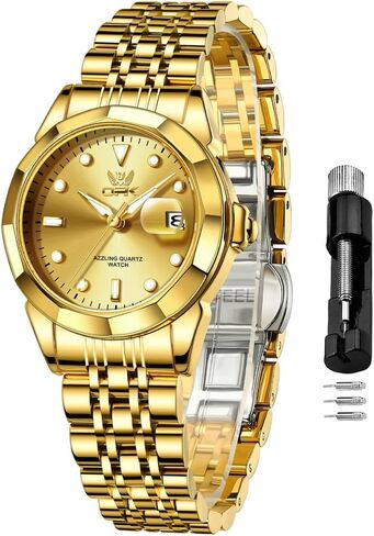 OPK Women Watch Bracelet Dress Easy to Read Stainless Steel Ladies Watches for Female Small Watch Waterproof Luminous Date Wacthes for Women in Kuwait