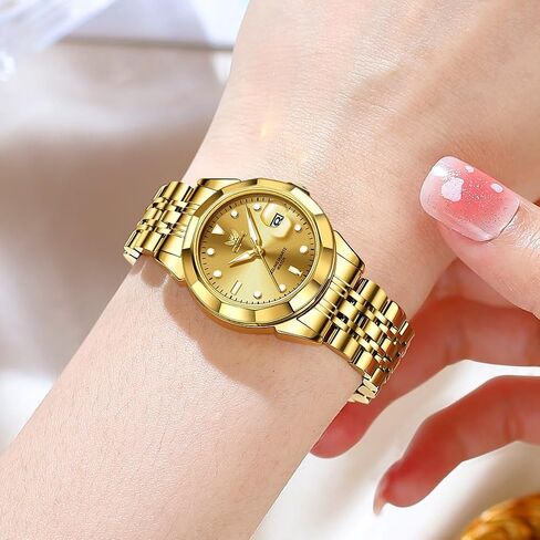 OPK Women Watch Bracelet Dress Easy to Read Stainless Steel Ladies Watches for Female Small Watch Waterproof Luminous Date Wacthes for Women in Kuwait