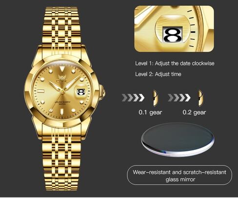 OPK Women Watch Bracelet Dress Easy to Read Stainless Steel Ladies Watches for Female Small Watch Waterproof Luminous Date Wacthes for Women in Kuwait