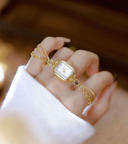 Adsbiaoye Womens Dainty Rectangle Ultra Thin Thin Waterproof Quartz Watch Ladies Dress Bracelet Watch الأنيقة in Kuwait