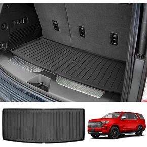 حصيرة شحن ملائمة لعام 2022-2025 تشيفي تاهو/GMC Yukon Cargo Liner TPE Cover Cover All Weather Backrest For 2024 GMC Yukon/Chevrolet Taho