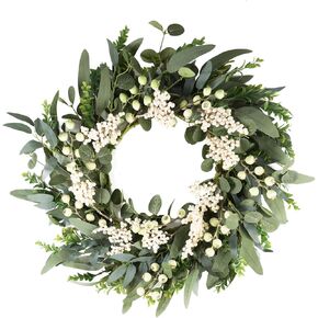 Eucalyptus Wreath for Front Door, Spring Wreath with Berries Perfect fo Home Farmhouse Decor, and Year Round Outdoor Use