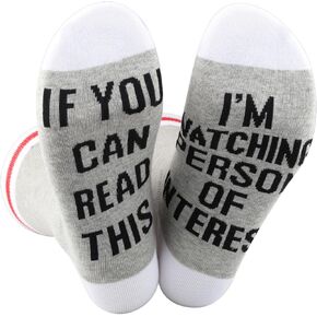 TSOTMO TV Show Inspired Gift If You Can Read This I'M Watching Person Sock Novelty Socks for Men Woman (Person Socks)