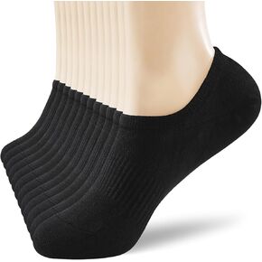 Dokutoku 6 عبوات Womens No Show Size Size 6-11 Thin Cotton White White Invisible Liner Socks