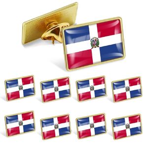 12/25/50/100Pack Official Dominican Bandera De Republica Dominicana Flag Pins Bulk - Metal Souvenir Hat Men Women Patriotic Travel Badge Brooch