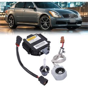 Xenon Headlight Ballast Control Unit with Igniter & D2S Bulb 28474-89904 Fit for Nissan 350Z Altima Maxima Murano Rogue 350ZR, for Infiniti G35 G37 M35 M45 FX35 FX45 Q40 Q50 QX60 QX70 QX80