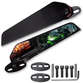 مرايا الرؤية الخلفية للدراجات النارية مع مرايا أضواء إشارة LED ل Kawasaki Ninja 400 300 650 ، ل Honda CBR250R CBR600RR CBR300R