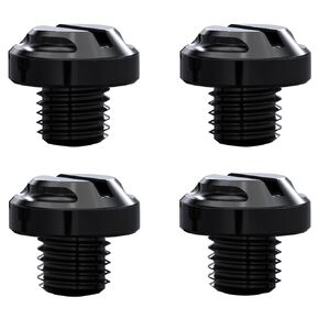 4 pcs CNC Motorcycle Mirror Hole Plugs Screws Bolts, M10x1.25, 4 Pieces, 2 Regular and 2 Reverse, Black