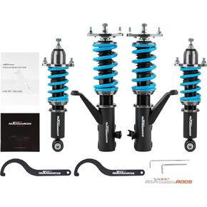 maXpeedingrods Coilover for Acura RSX 2002-2006, for Honda Integra DC5 2001-2006, 24 Level Damper Adjustable Coilovers Suspension Kit Struts, Height Adjustable T6 Upgraded Lowering Kit Blue