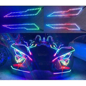 2PCS RGB Dream Color Chasing LED Halo Rings Kit - Angel Eyes Lights with Bluetooth & Remote, Fits 2020-2024 Polaris Slingshot