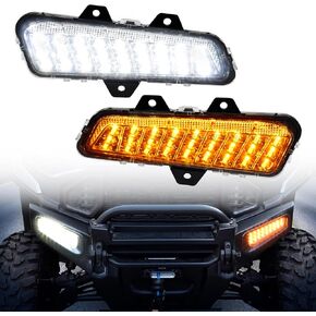 مصابيح المصد الأمامية LED لأضواء Polaris Ranger XD 1500/Crew 2024-2025 ، إكسسوارات DRL الإشارة الإشارة إلى حارس الأضواء ، IP67 مقاومة للماء ، استبدال# 2889767