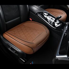 Luxury Leather Front seat Cover, Non Slip All Inclusive with Storage Bag, Suitable for 95% Sedan, SUV, Truck, 1 Piece Beige