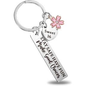Sweet 16 Keychain for Girls, 16th Birthday Gifts for Girls, Sweet Sixteen Gifts for 16 Year Old Girl, Sweet 16 Party Decorations Birthday Presents for Women Sister Daughter