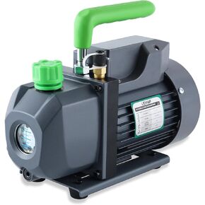 Lichamp Vacuum Pump, 4.5 cfm 1/3 HP HVAC Single Stage Vacuum Pump for R134a R410a R22 R12, for Automotive Air Conditioner Refrigerant, Oil Included, Cool Gray