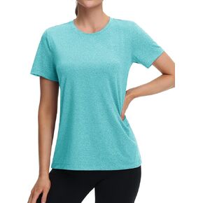 MAGCOMSEN Women's Tops Short Sleeve Workout Shirts UPF 50+ Quick Dry Athletic Running Swim Rash Guard