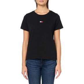 Tommy Hilfiger Women's Embroidered Logo Flag Set in Sleeves T Shirt