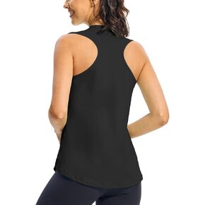 TBMPOY Women's Orching Tank Tops High Crew Neck Racerback خفيفة الوزن العضلات الجافة تناسب التنس بلا أكمام يوجا