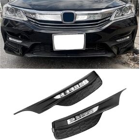 ECOTRIC High Power LED Fog Lights Compatible With 2016 2017 Honda Accord Sedan 4Dr w/Switch, Bezel Covers & Relay Wiring