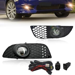 Fog Lights Compatible With 2008-2015 Mitsubishi Lancer Front Bumper Lights Clear Lens with H11 12V 35W Halogen Bulbs and Wiring Harness 1 Pair of Fog Lights
