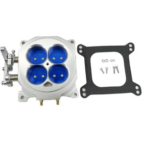CNC Billet 1000 CFM 1.75" Core 4-Barrel 4150 Throttle Body Silver Fit Chevy GM LS1 LS2 LS3 LS6 LS7 LS9 LSX For Chevrolet Ford 302 SBC