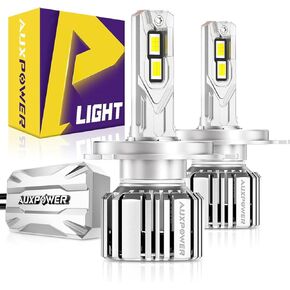 Auxpower H4 9003 Light Light ، 20000lm 600 ٪ أكثر إشراقًا 6500 كيلو أبيض 70 واط H4 PowerSport Light للاستخدام على الطرق الوعرة أو الضباب الخفيف 2