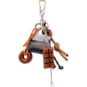 Bag Charms Designer Leather Bag Purse Charms Cute Rope Keychains Y2k Backpack Handbag Accessories