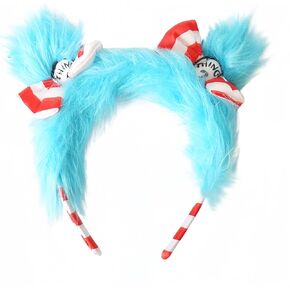 Thing 1 and Thing 2 Headband Blue Fuzzy Hairband Costume Accessory Theme Party Costume Headbands
