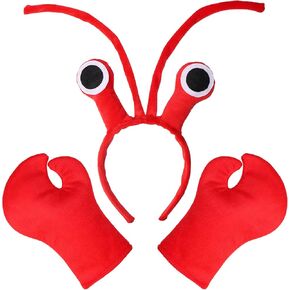 Tequise Crawfish headband Novelty Lobster headband with antennaes, Lobster Claws Gloves, The Sea Ocean Costume Accessory Sets