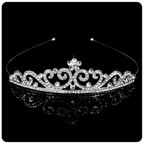 Crystal Princess Tiara and Crown - Mini Sliver Flower Girl Tiara Rhinestone Crown for Birthday, Prom, Cosplay, Halloween Costumes