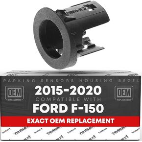 T1A Parking Sensors Housing Bezel, Rear Driver Side - Compatible with 2015-2020 Ford F-150 - Rear Bumper Parking Aid Sensor Bezel, Plastic - OEM FL3Z15K861AB