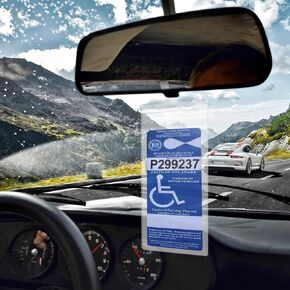 2Pcs Handicap Placard Holder, 11.6" × 5" Ultra Transparent Disabled Permit Protective Cover for Sun Visor with Large Hanger, Universal Car Accessories for Handicap Parking