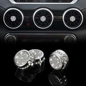 TOMALL Bling AC Vent Outlet Button Cover Compatible with Nissan Sentra 2021 2022 2023 AC Air Vent Knob Outer Air Conditioning Ring Cap A/C Vent Outer Cover Trim Decoration Interior Accessories for Car