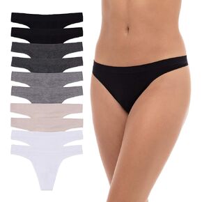 Rene Rofe 10-Pack Women's Breathable Seamless Thong Panties No Show Underwear
