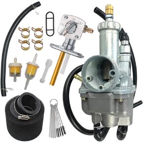 KLF250 KLF220 Carburetor Fits for Kawasaki Bayou 250 KLF250A 2003-2011, Kawasaki Bayou 220 KLF220A 1988-2002 ATV with Air Filter & Fuel Gas Petcock Valve