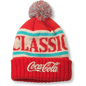 AMERICAN NEEDLE Coke Coca Cola Classic Pillow Line Knit Beanie, Red/Ivory/Teal (23012A-COKE-RDIVTE)